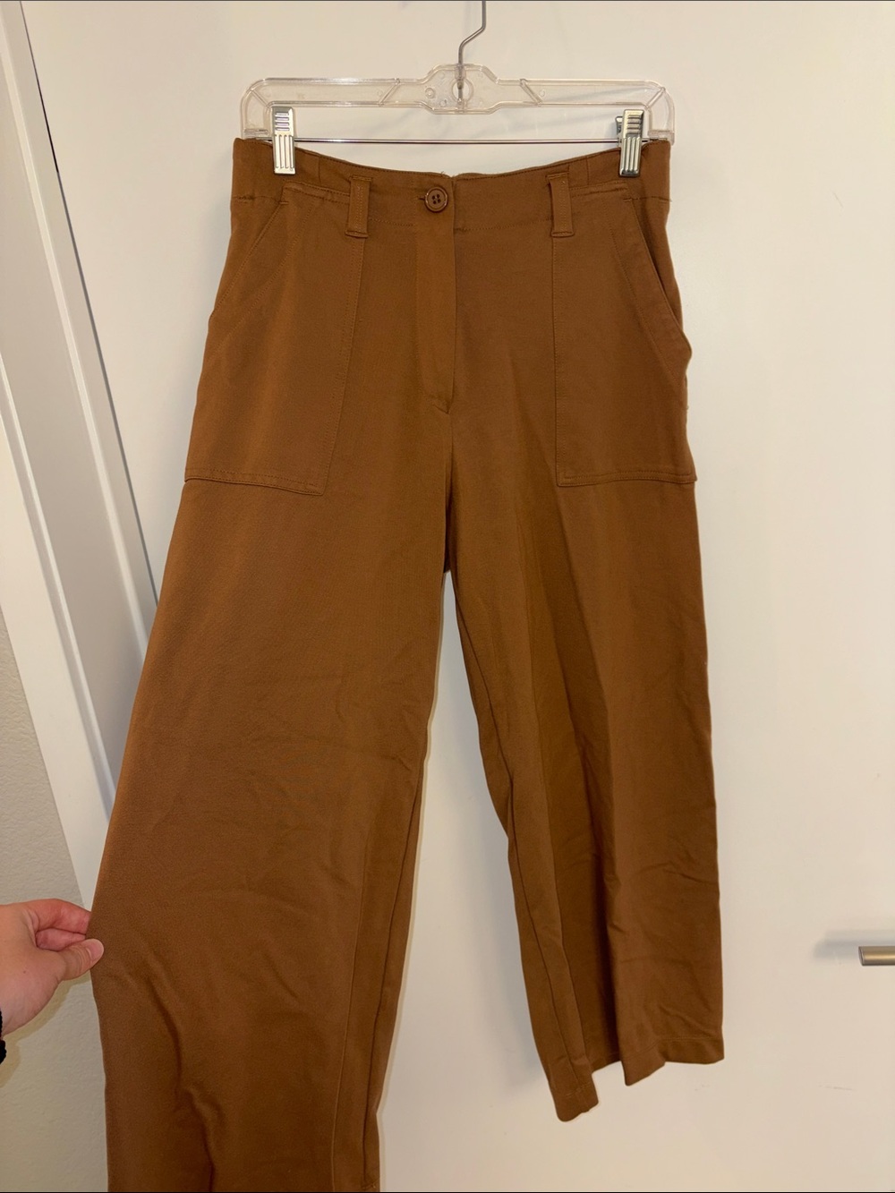 Max Studio Brown High-Waist Wide-Leg Trousers